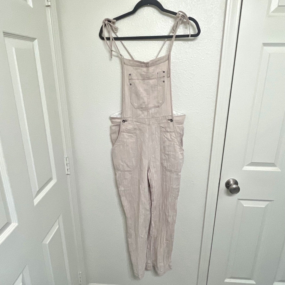 Free People Natural Sights Overalls Linen Cotton Blend Size XS - Picture 3 of 11
